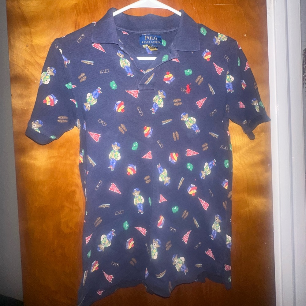 Polo by Ralph Lauren Kids Navy Patterned Polo Shirt